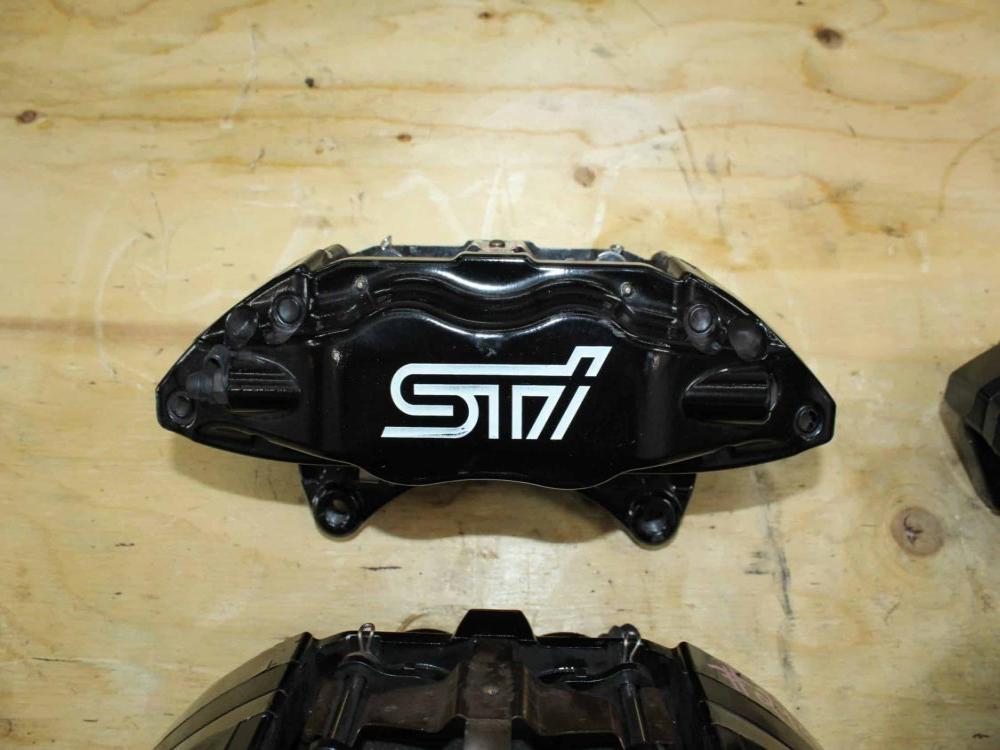 JDM 08-17 SUBARU IMPREZA WRX STI OEM USED BREMBO FRONT & REAR CALIPERS: Image 1